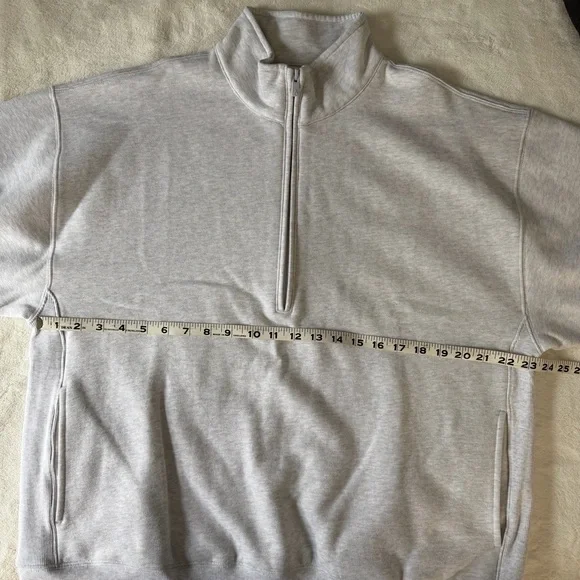 Aritzia cozy sweat fleece boyfriend half zip sweatshirt women’s size large - Picture 10 of 12